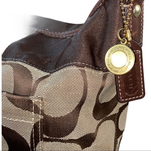 Coach Handbag Brown Purse Signature Logo - Picture 3 of 12